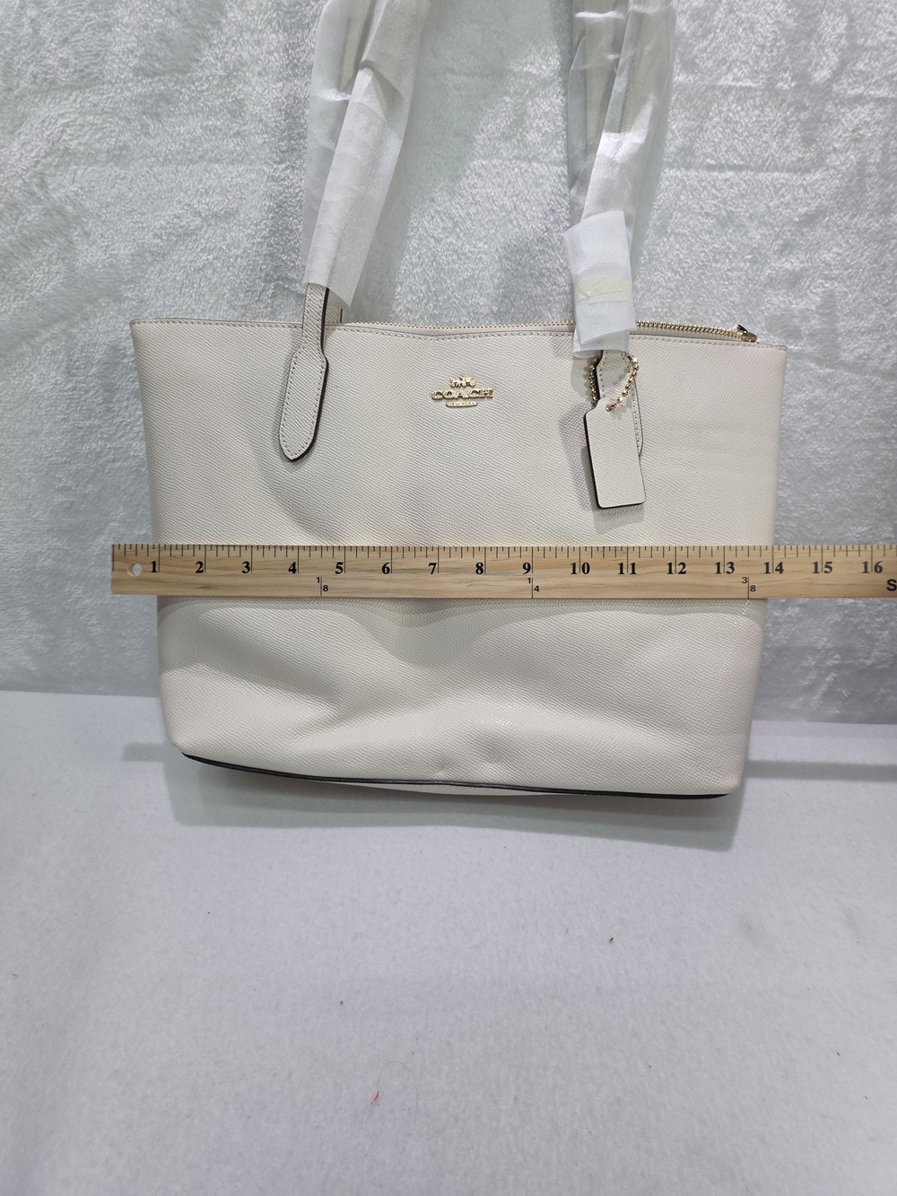 Coach Zip Top Tote City Tote Off WHITE NWT - Picture 5 of 9